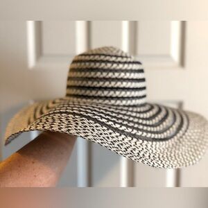 Calvin Klein Black and White Striped Hat